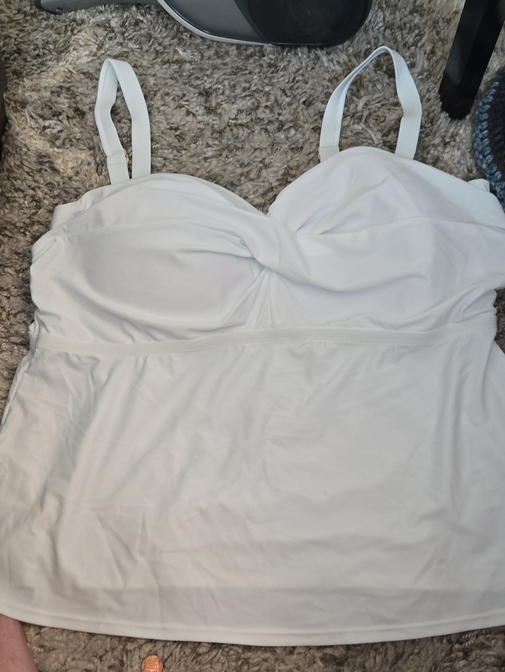 Catalina White Padded Strapless Swim Top